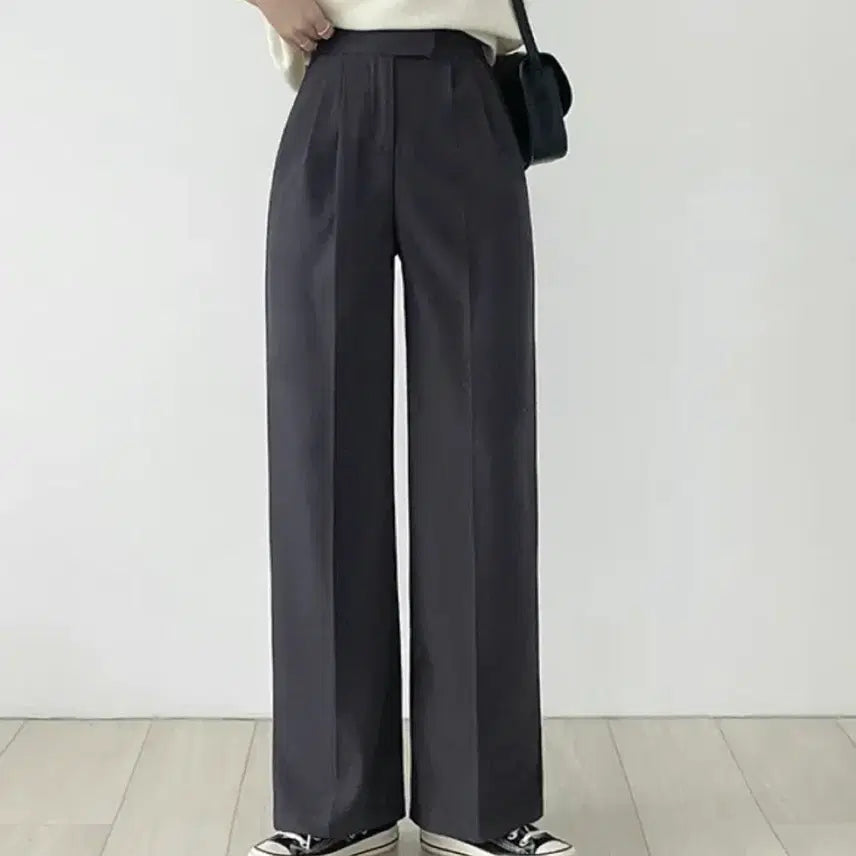 [BUNJANG] Pleated Wide Leg Slacks / 핀턱 와이드 슬랙스
