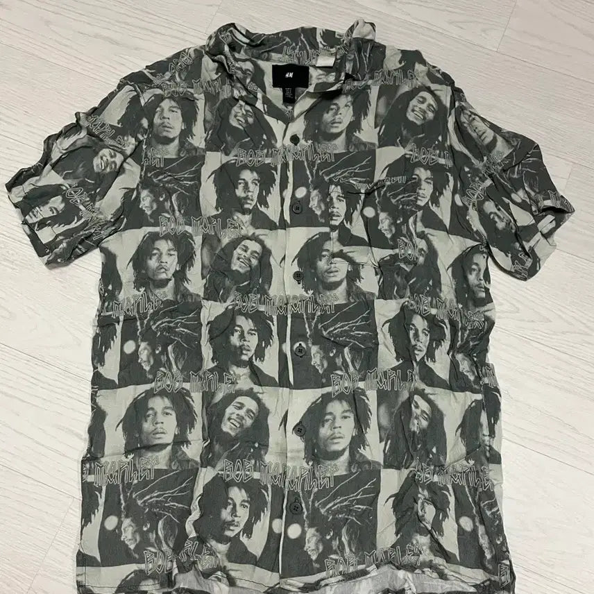 [BUNJANG] H&M Bob Marley Pattern Shirt / H&M 밥 말리 패턴 셔츠