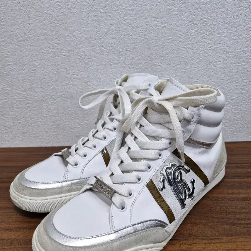 [BUNJANG] Roberto Cavalli Leather High-Top Trainer Sneakers / [39] 로베르토 카발리 레더 하이탑 트레이너 스니커즈