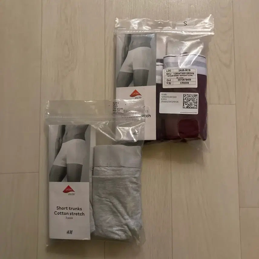 [BUNJANG] H&M Men's Cotton Stretch Trunks Underwear (S/95) - 4 Pack / [S size] H&M 남성 코튼 스트레치 드로즈 S 2종(4장가격)
