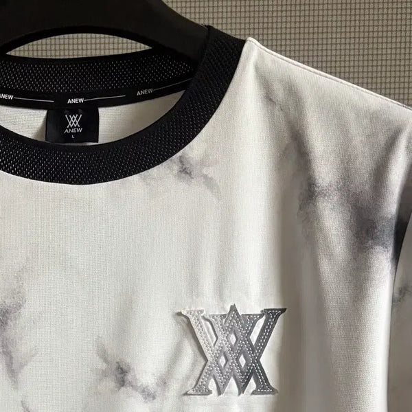 [BUNJANG] Anew Golfwear Marble Pattern Short Sleeve T-Shirt (L) / 어뉴 마블 패턴 반팔티