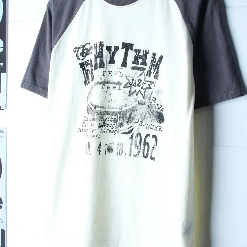 [BUNJANG] Alvin Clo Raglan T-Shirt Vintage Print / (M-L) 앨빈클로 반팔 티셔츠 빈티지프린팅 나그랑-H36621