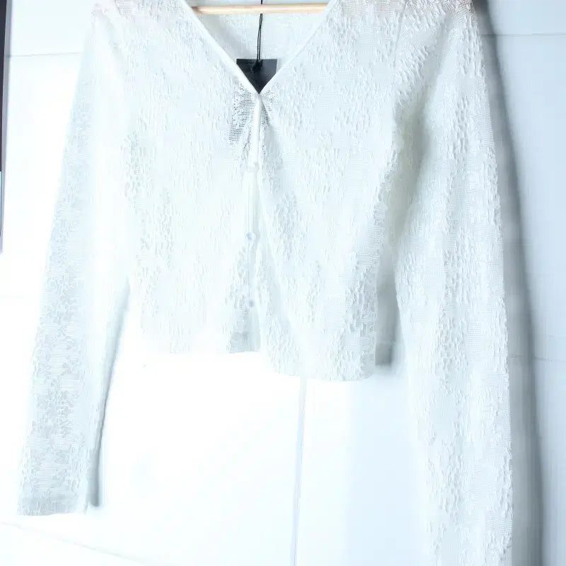 [BUNJANG] MISOO Long Sleeve Lace See-through Knit Cardigan / W(M) 미쏘 긴팔티셔츠 새상품 니트가디건 레이스 시스루 크롭-H36627