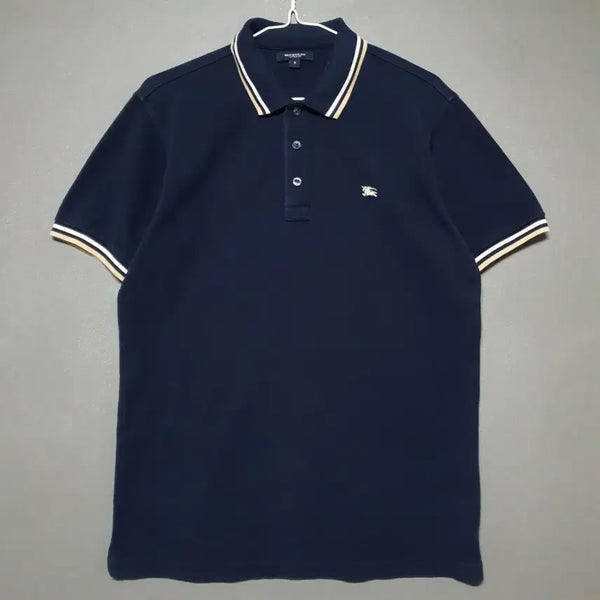 [BUNJANG] Burberry Crest Knight Logo Twin Tip Short Sleeve Polo Shirt Navy / S) 버버리 크레스트 기사 로고 트윈팁 반팔 카라티 폴로 셔츠 네이비