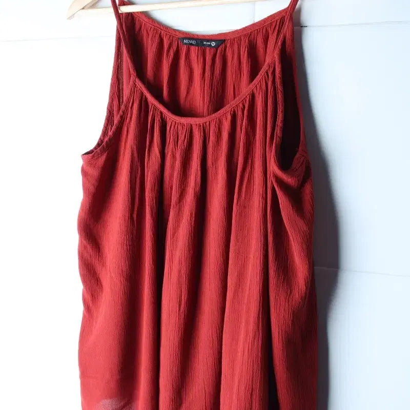 [BUNJANG] Mixxo Burgundy Sleeveless Blouse / W(M-L) 미쏘 반팔 티셔츠 민소매 나시 블라우스 버건디-H36643