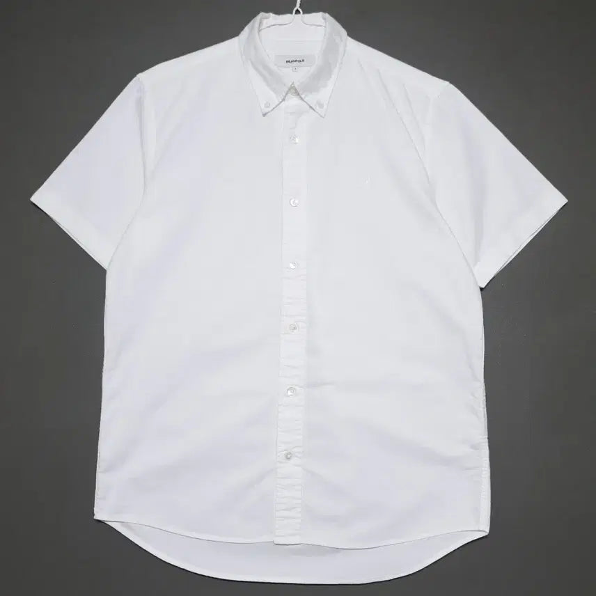 [BUNJANG] Beanpole Men 24SS Oxford Solid Short-Sleeve Shirt White / 95) 빈폴 멘 신형 24ss 옥스퍼드 솔리드 반소매 반팔 셔츠 화이트