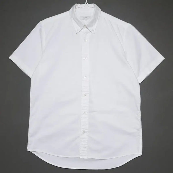 [BUNJANG] Beanpole Men 24SS Oxford Solid Short-Sleeve Shirt White / 95) 빈폴 멘 신형 24ss 옥스퍼드 솔리드 반소매 반팔 셔츠 화이트