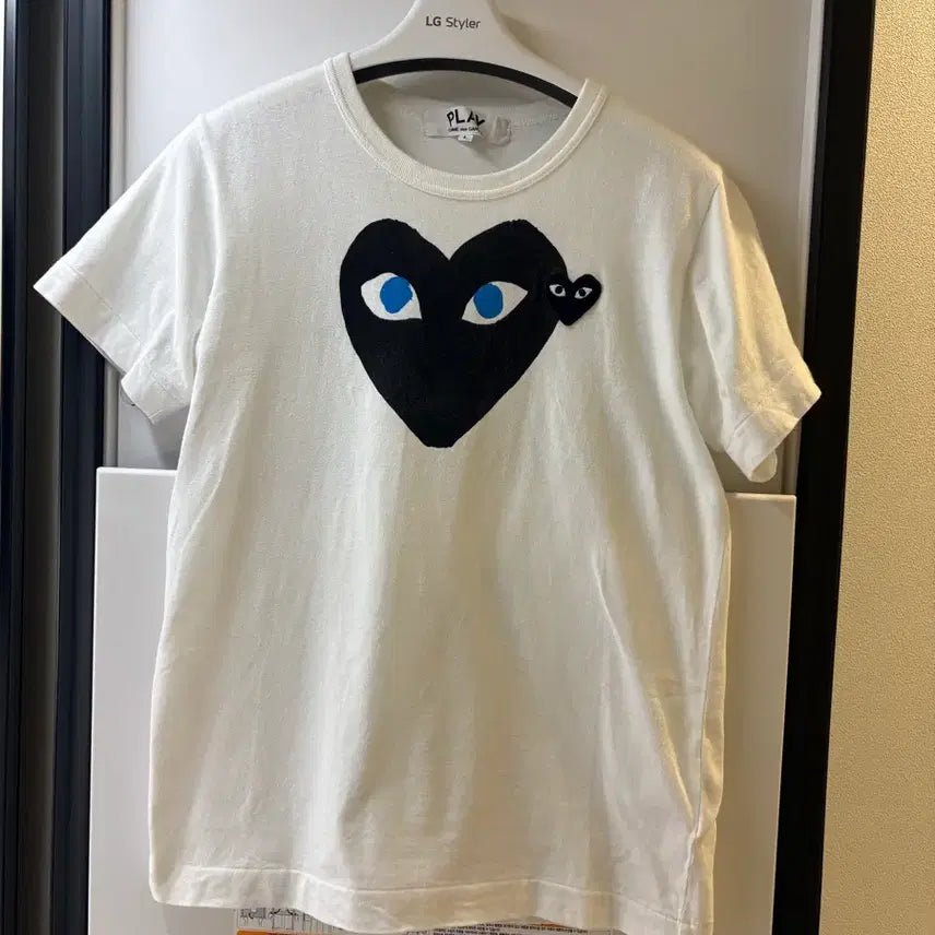 [BUNJANG] Comme des Garçons PLAY White T-Shirt / 꼼데가르송 플레이 반팔티 화이트