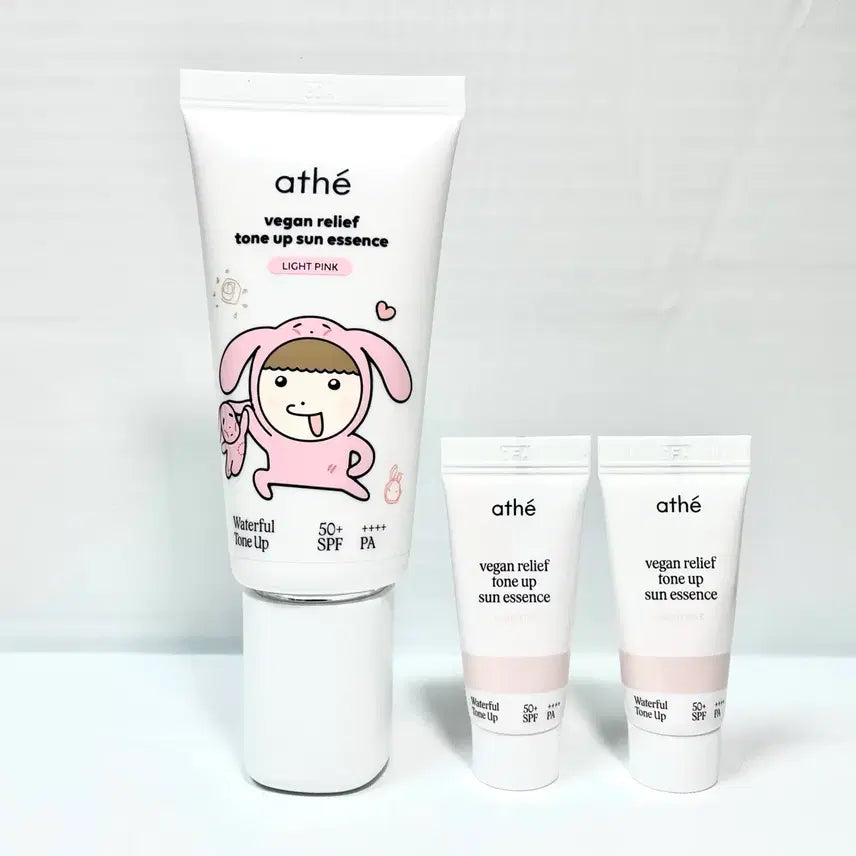 [BUNJANG] Atee Vegan Relief Tone-Up Sun Essence Light Pink / [60ml] 아떼 비건 릴리프 톤업 선 에센스 라이트 핑크 새상품
