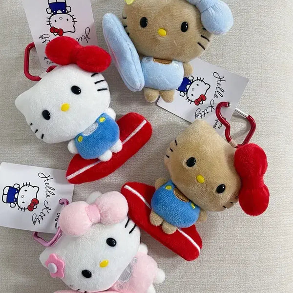 [BUNJANG] Hello Kitty Surfing Doll Keychain Set (4 Types) / 헬로키티 서핑 인형 키링 4종 일괄