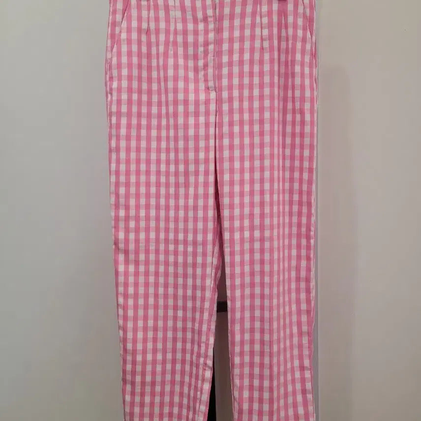 [BUNJANG] H&M Pink Gingham Check Pants Size 77 / H&M 핑크 깅엄 체크 팬츠 77사이즈