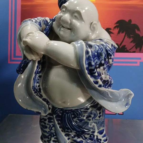 [BUNJANG] Blue-and-White Porcelain Budai Sculpture / 청화백자 복돼지 조각상