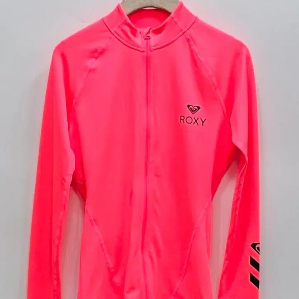 [BUNJANG] Roxy Full Zip Up Rash Guard Women's S Fluorescent Pink / ROXY 록시 풀집업 래쉬가드 / 여 S 형광 핑크