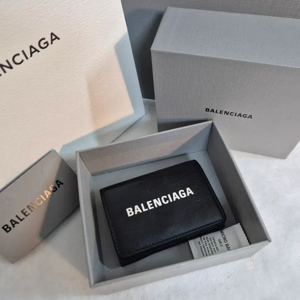 [BUNJANG] Balenciaga Logo Bifold Wallet Black / 발렌시아가 로고 반지갑 블랙