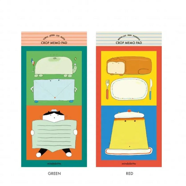 [BUNJANG] Mindovydo Crop Memo Pad Set (2 types, 10 sheets total) / 민도비또 크롭메모패드 2종 세트 일괄 (총 10장)
