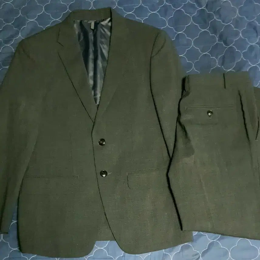 [BUNJANG] Customellow Classic Slim Fit Suit Set Up - Grey (M) / 커스텀멜로우 클래식 슬림핏 정장 수트셋업 그레이 (M,28)