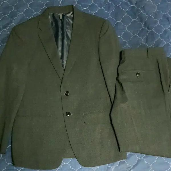 [BUNJANG] Customellow Classic Slim Fit Suit Set Up - Grey (M) / 커스텀멜로우 클래식 슬림핏 정장 수트셋업 그레이 (M,28)