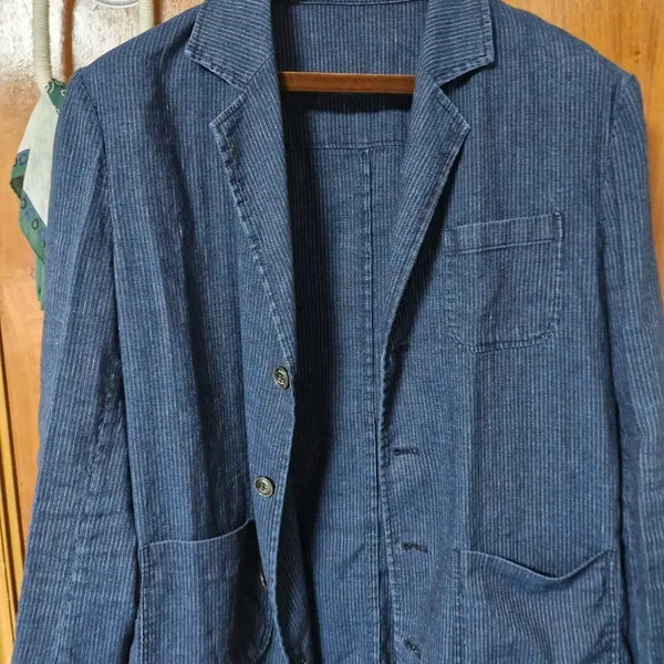 [BUNJANG] Kolon Ggio Linen Pinstripe Jacket / 코오롱 ggio여름 마 자켓