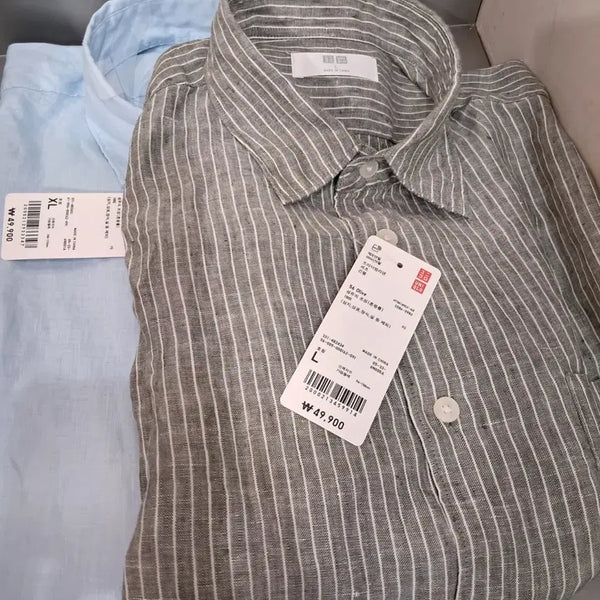 [BUNJANG] Uniqlo Premium Linen Striped Shirt / 유니클로 프리미엄 리넨셔츠 새상품 가격인하 스트라이프 가성비