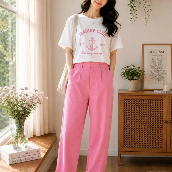[BUNJANG] Pink Cotton Pants / 핑크 바지