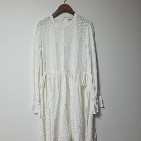 [BUNJANG] Sandro White Rayon Dress Size 1 / 산드로 SANDRO 화이트 레이온 원피스 (1)