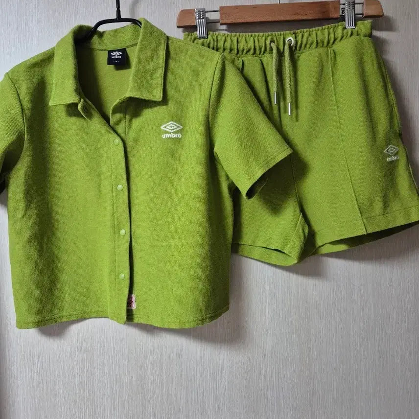 [BUNJANG] Umbro Waffle Knit Cardigan Short Sleeve Set / (23년) 엄브로 와플지 카라반팔 가디건  반바지 세트 셋업 85
