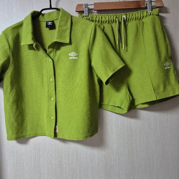 [BUNJANG] Umbro Waffle Knit Cardigan Short Sleeve Set / (23년) 엄브로 와플지 카라반팔 가디건  반바지 세트 셋업 85