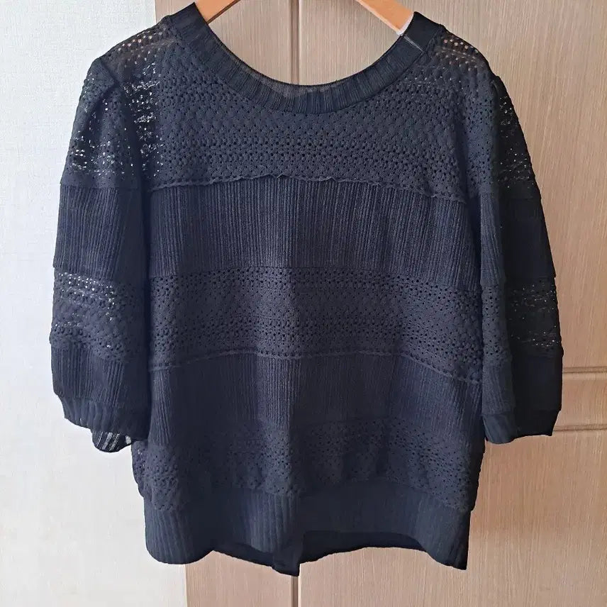 [BUNJANG] SJSJ Black Summer Cardigan T-Shirt / 22년 SJSJ  여름 블랙 가디건티