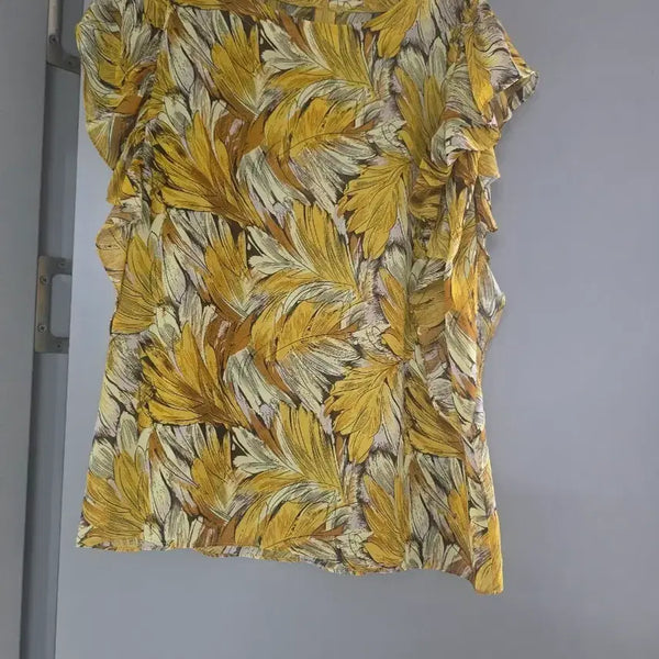 [BUNJANG] Women's Summer Floral Pattern Short Sleeve Blouse / 여성 여름 플라워 패턴 블라우스