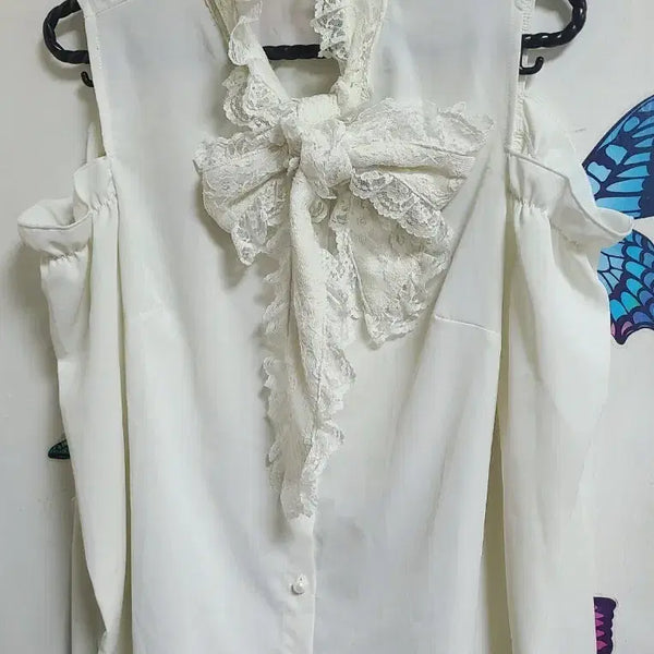 [BUNJANG] Mars Ribbon Tie Blouse White / mars 리본타이 블라우스 화이트