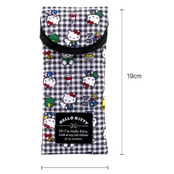 [BUNJANG] Hello Kitty Check Pouch / 헬로키티 체크 파우치 정품 (필통 안경집가능)