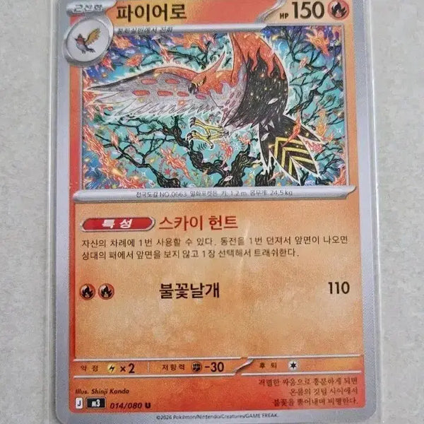 [BUNJANG] Pokemon Card Talonflame 014/080 U / 포켓몬 카드 파이어로(신지칸다) 014/080 U