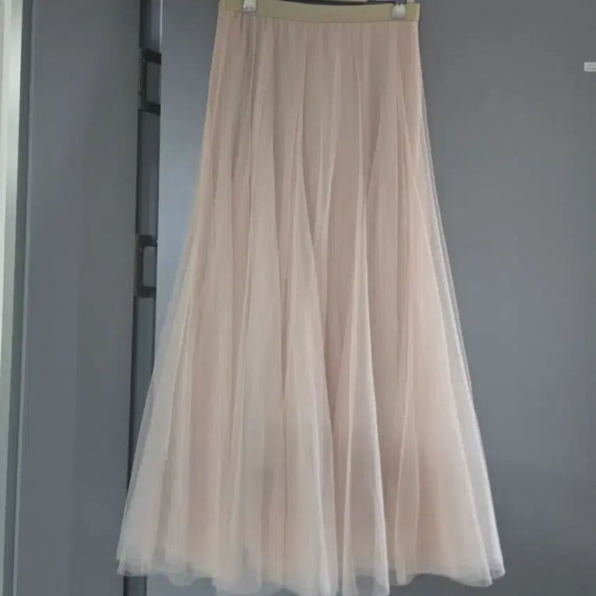 [BUNJANG] Pink Tiered Chiffon Long Skirt / 연핑크  캉캉 쉬폰 긴스커트(가게판매)