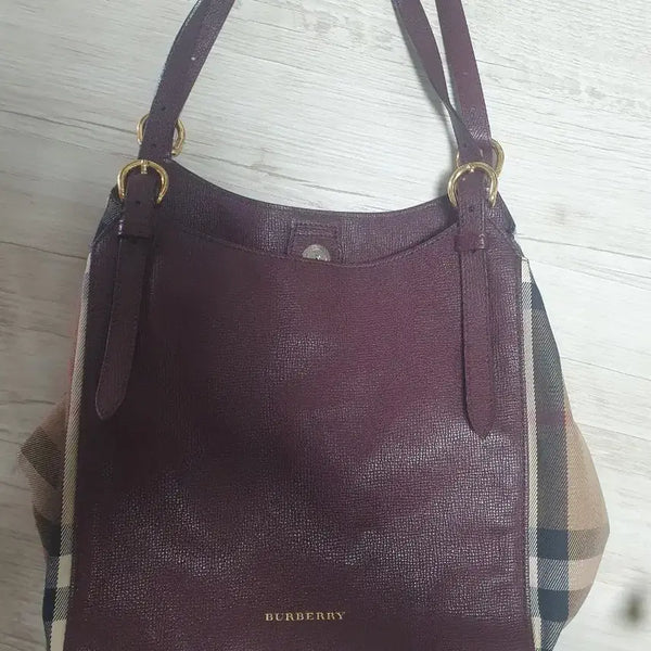 [BUNJANG] Burberry Shoulder Bag Wine Color / Check / 버버리 숄더백 와인색/체크