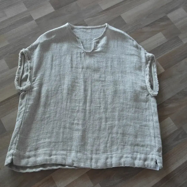[BUNJANG] Linen Blouse Size 77 New / 린넨블라우스/77사이즈/새제품