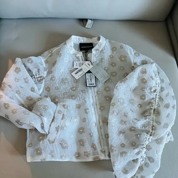 [BUNJANG] Emporio Armani Flower Shirring Blouson / 엠포리오 아르마니 플라워 셔링 블루종