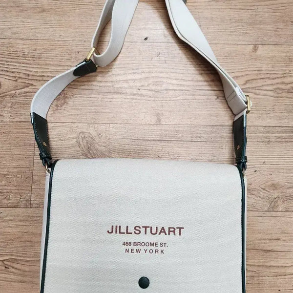 [BUNJANG] JILLSTUART Canvas Crossbody Bag Beige / 질스튜어트 캔버스 크로스백 베이지