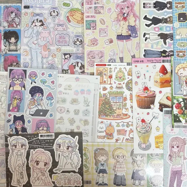 [BUNJANG] Mood Club Seal Sticker Bundle Set (15 Sheets) / 씰스티커 인물스티커 15장 일괄판매 다꾸처분