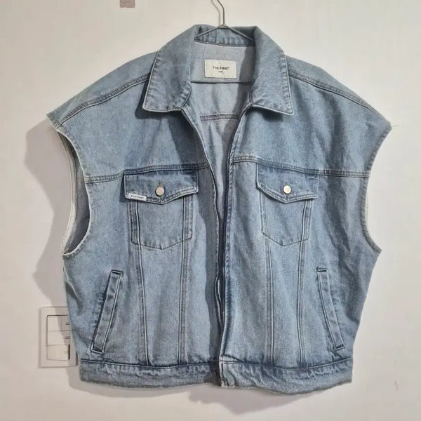 [BUNJANG] The First Plus Size Blue Vest / 더퍼스트 청조끼 빅사이즈