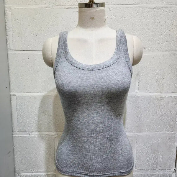 [BUNJANG] Mango Ribbed Tank Top - Gray / 망고 잔골지 나시- 그레이