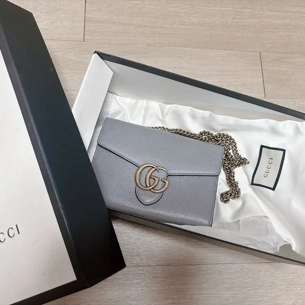 [BUNJANG] Gucci Marmont Chain Bag Grey / 구찌 마몬트 체인백 그레이