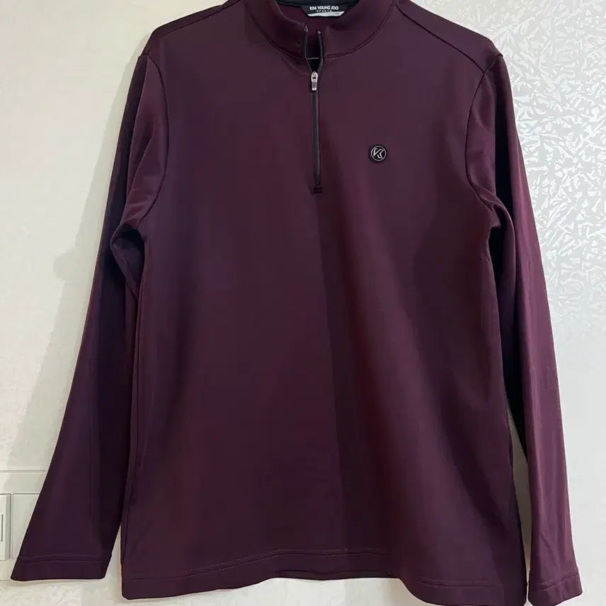 [BUNJANG] Kim Young Joo Sports Burgundy Half-Zip T-Shirt (Size 95) / 거의새옷! 김영주스포츠 반집업 티셔츠