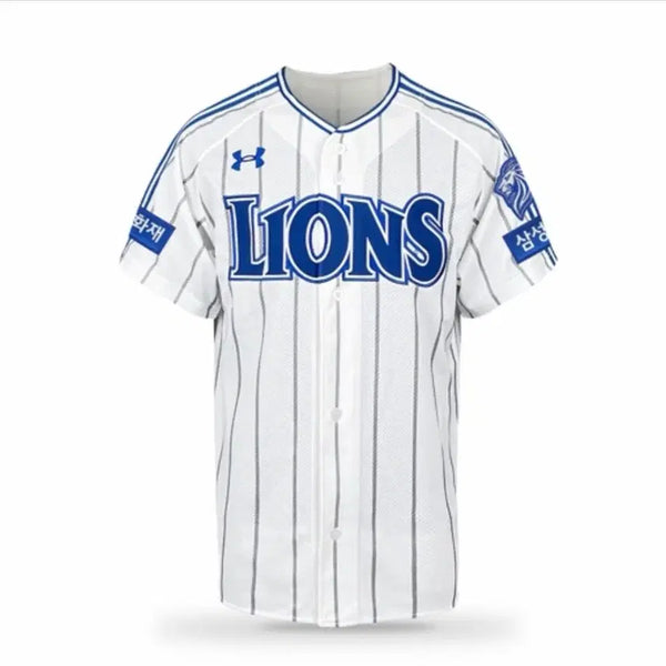 [BUNJANG] Samsung Lions Under Armour Authentic Old Home Jersey (Kang Min-ho) / 삼성라이온즈 언더아머 어센틱 올드 홈 유니폼 ( 강민호 마킹 )