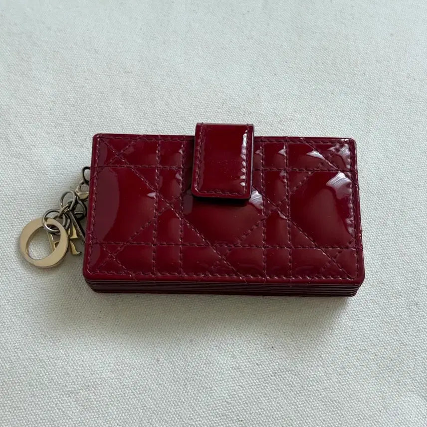 [BUNJANG] Dior Lady Dior Cannage Card Holder Red / 디올 레이디디올 까나쥬 카드지갑 레드