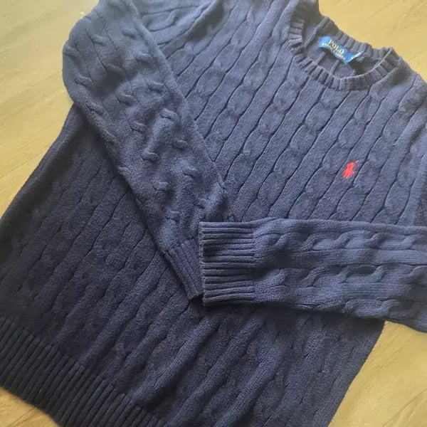 [BUNJANG] Polo Ralph Lauren Cable Knit Navy / 폴로 랄프로렌 케이블 니트 네이비