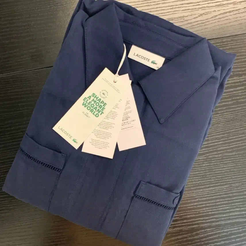 [BUNJANG] Lacoste Linen Blend Waist Shirring Dress / 라코스테 린넨 블렌드 웨이스트 셔링 원피스 (새상품)