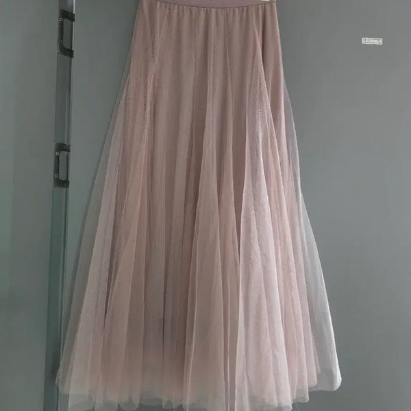 [BUNJANG] Chiffon Long Skirt Pastel Tone / 쉬폰 롱 스커트 엷은 파스텔톤