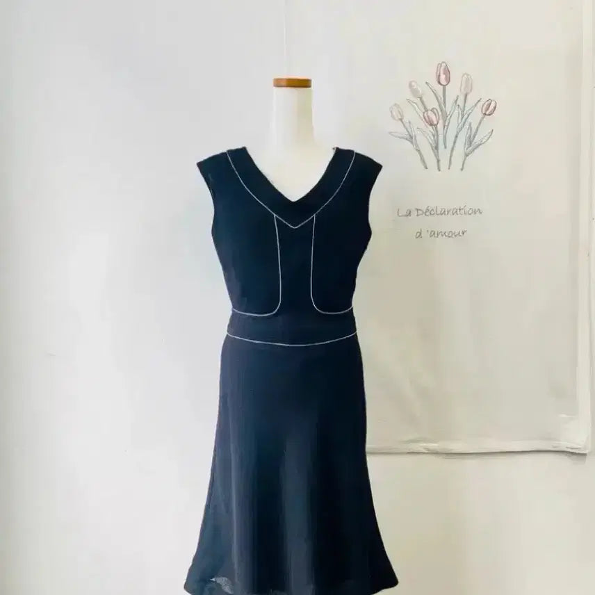 [BUNJANG] Zio Songzio Stitch Black Dress / 지오송지오 스티치 블랙 원피스