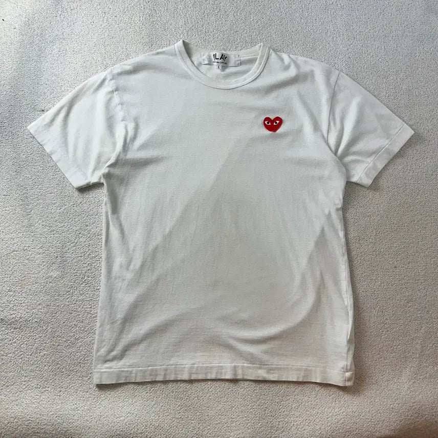[BUNJANG] Comme des Garçons Heart Appliqué T-Shirt / 100 꼼데가르송 하트와펜 신형 반팔티 #362
