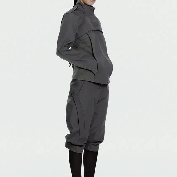 [BUNJANG] Hyein Seo Double Layer Moto Jacket Charcoal / 혜인서 double layer moto jacket charcoal